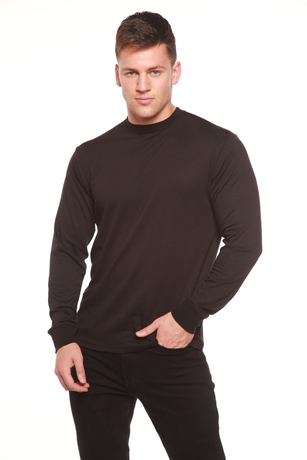 Organic Cotton Long Sleeve T-Shirt/Men's Bamboo Viscose