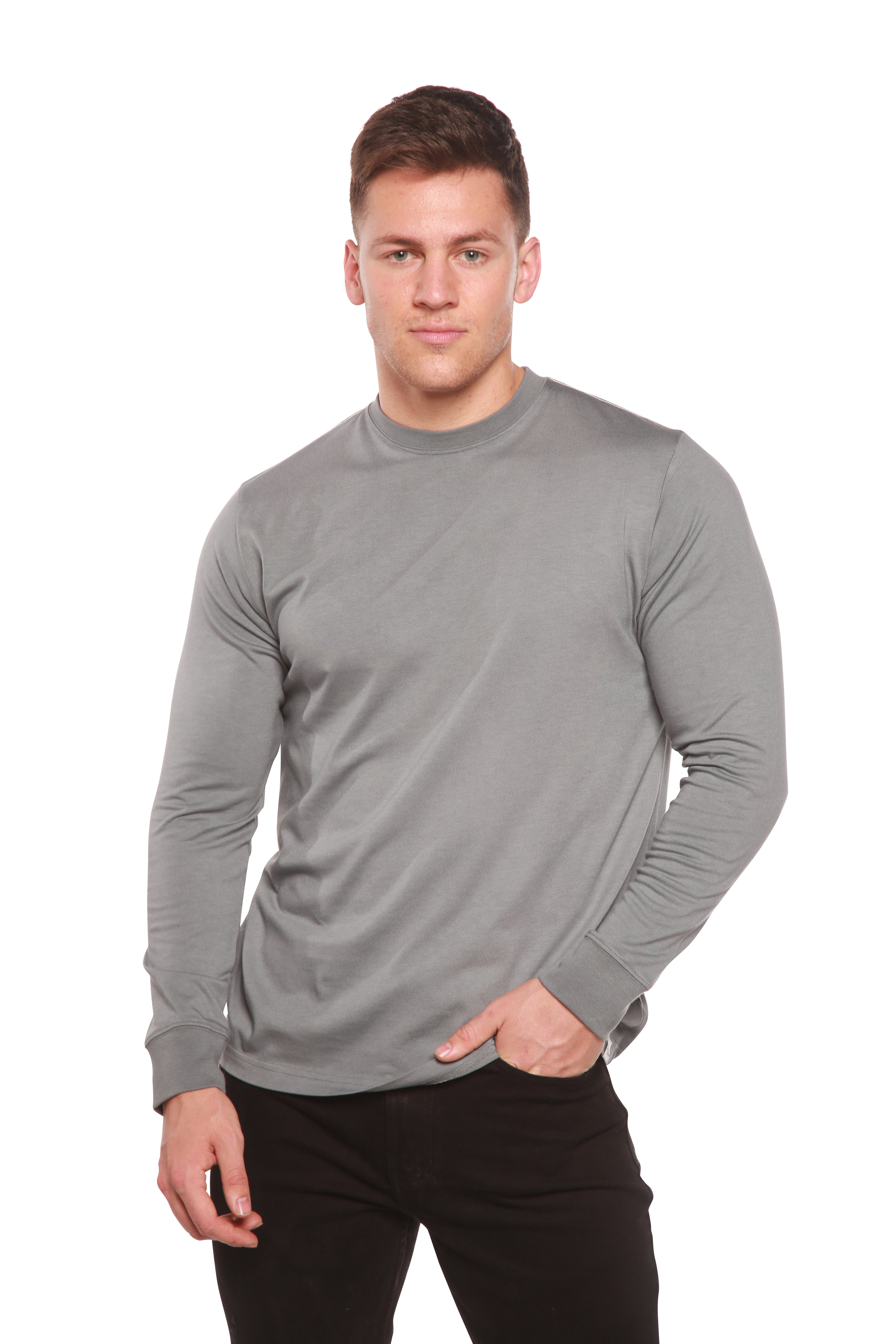 Organic Cotton Long Sleeve T-Shirt/Men's Bamboo Viscose